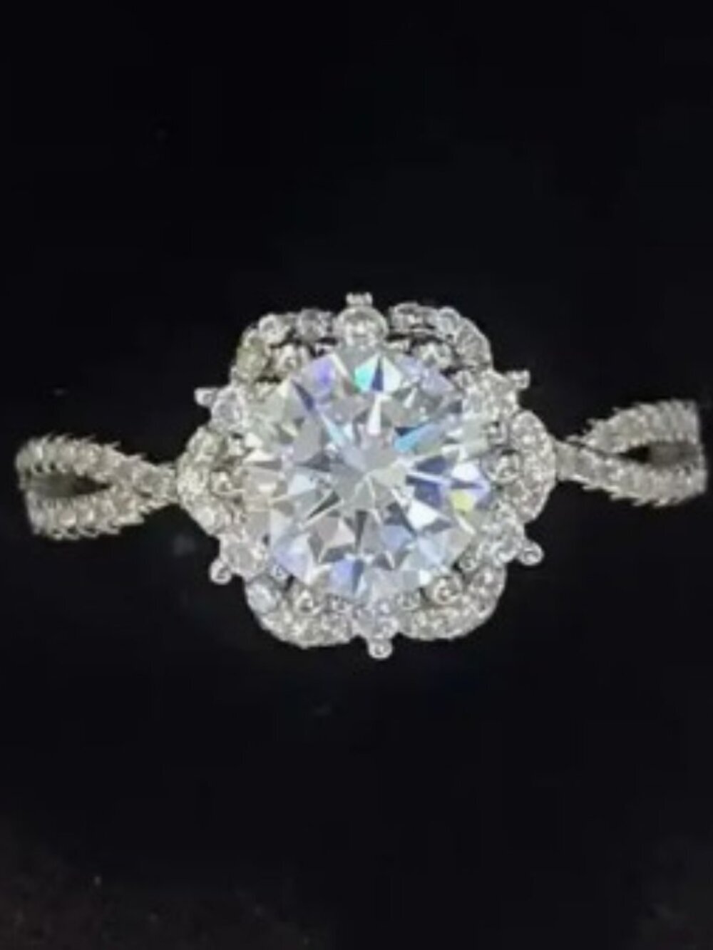 925 Silver Moissanite Plum Blossom Ring 1.0 Carat Ring Size 10